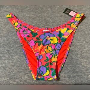 Wild Fable Floral Bikini Swim Bottom Women XL Colorful Low Rise Ultra‎ High New